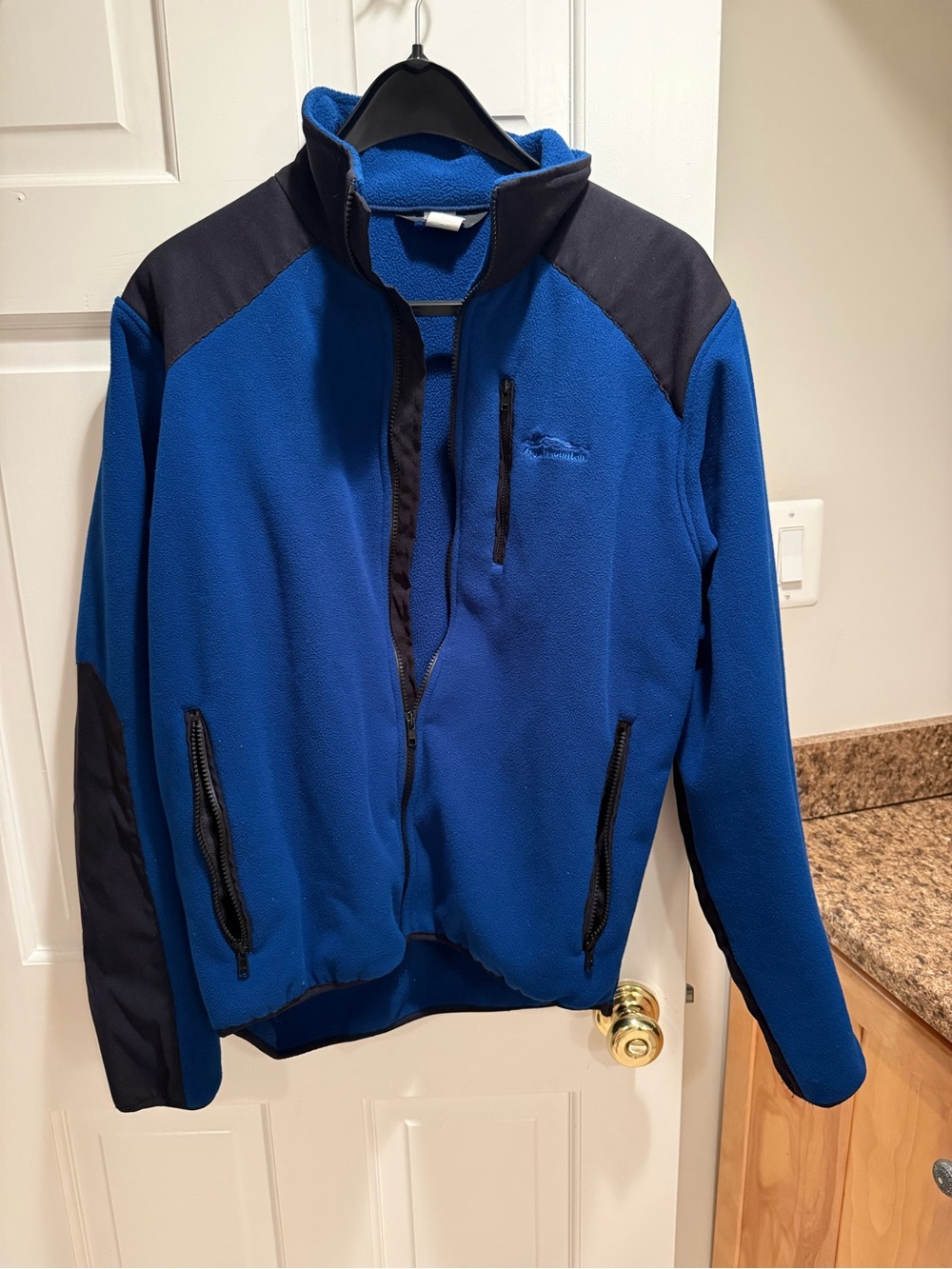 Ragged Mountain Men's Blue Fleece Jacket with Black Accents